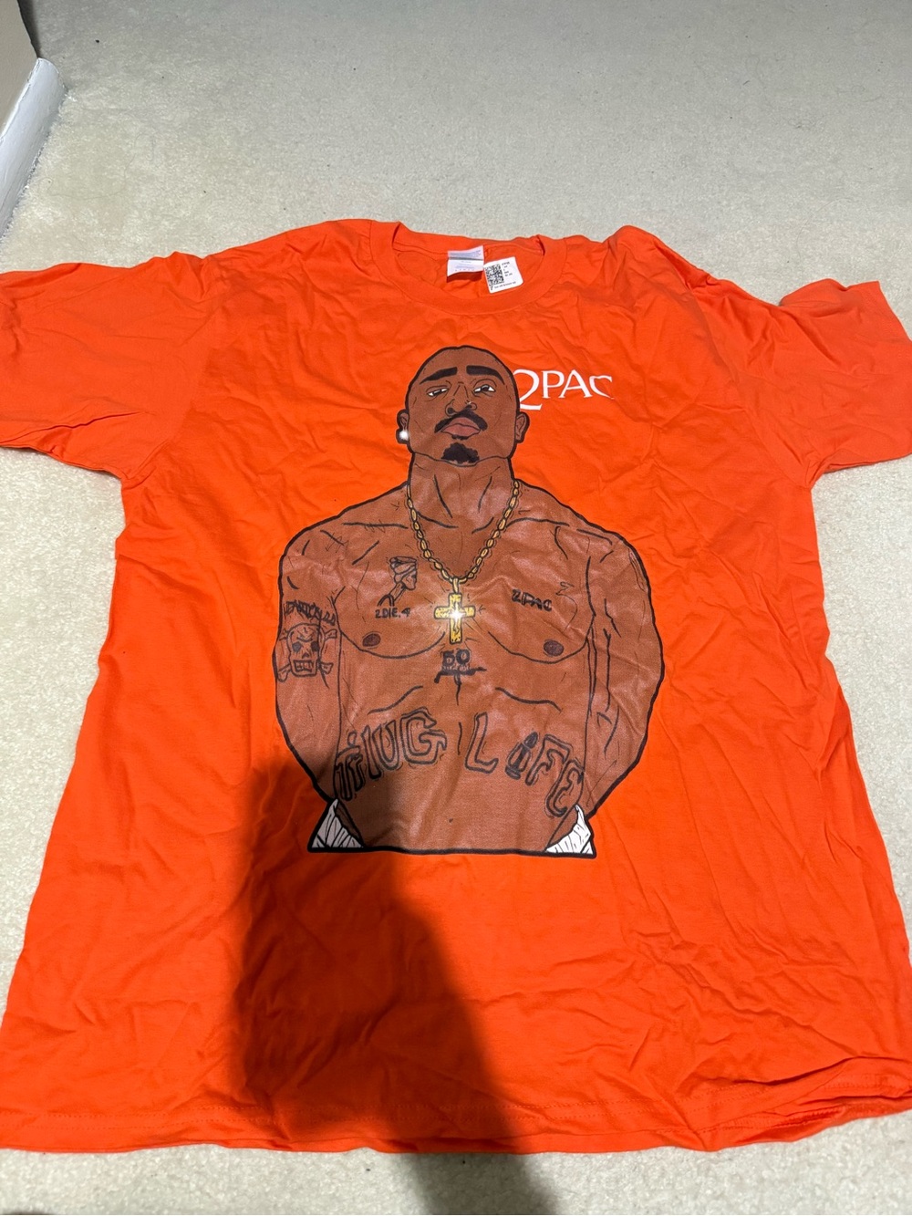 Tupac Orange Graphic Tee